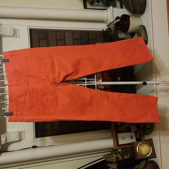 Tory Burch tangerine denim jeans size 26 - Picture 4 of 8